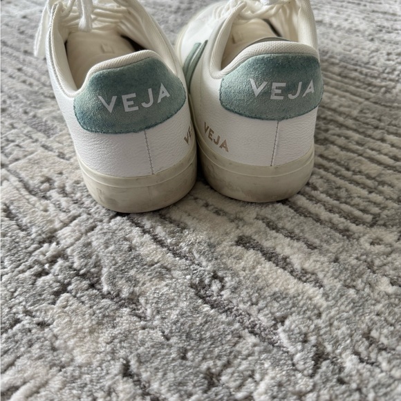 Veja Women's White and Sage Sneakers - Picture 4 of 5